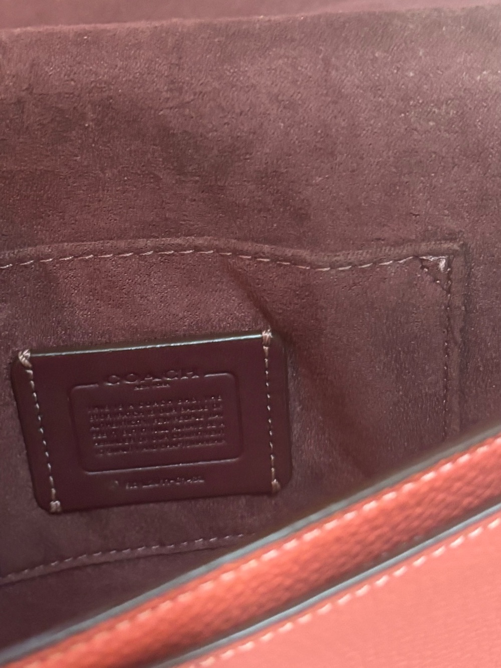 COACH Coral Pebbled Leather Saddle Crossbody Bag - Picture 5 of 5